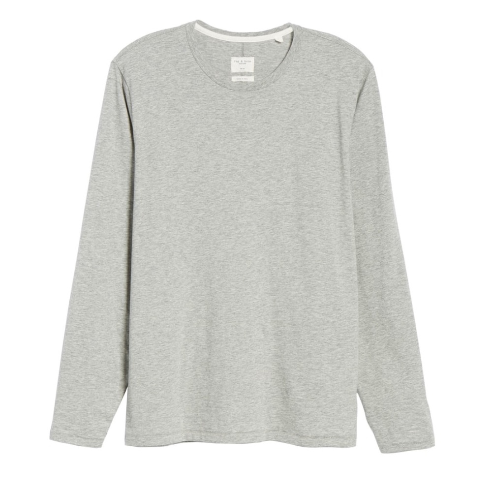 Rag & Bone Classic Long Sleeve Tee Heather Grey - Picture 3 of 16
